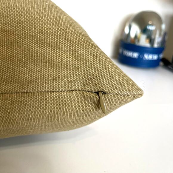 ED Ellen Degeneres Dachshund Dog Accent Throw Pillow 20X20 Tan Embroidered Zip - Picture 6 of 12